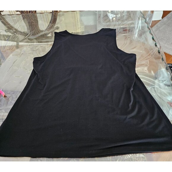 Ellen Tracy Black Sleeveless Women's Top W/Beaded Front Sz L Career Office - Picture 4 of 9